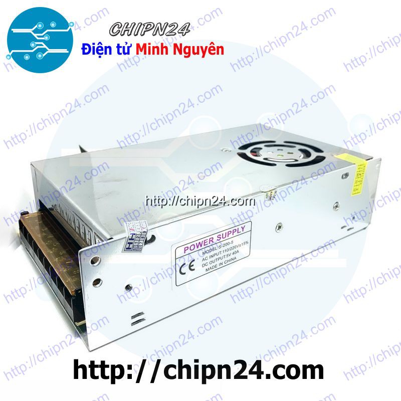 [1 CỤC] (NGUON) Nguồn tổ ong 5V 40A (có quạt)