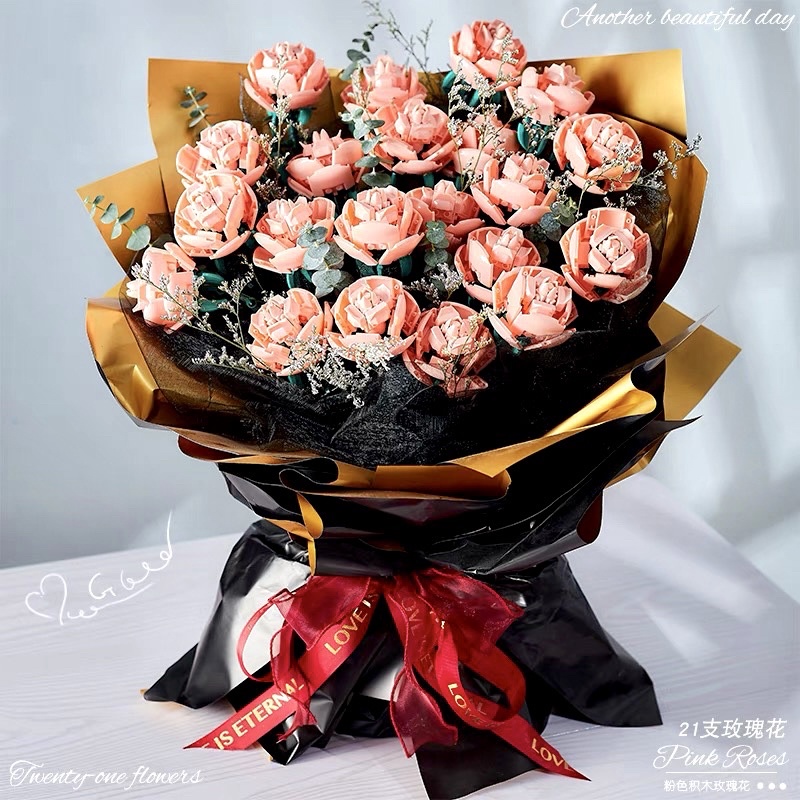 Mô hình lắp ráp Legogi BÔNG HOA HỒNG đồ chơi xếp hình lắp ghép thông minh