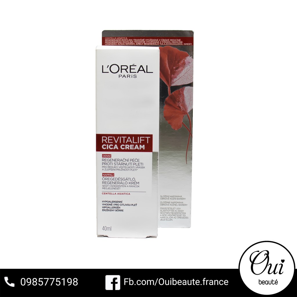 Kem phục hồi da lão hóa loreal revitalift cica cream 40ml Ouibeaute