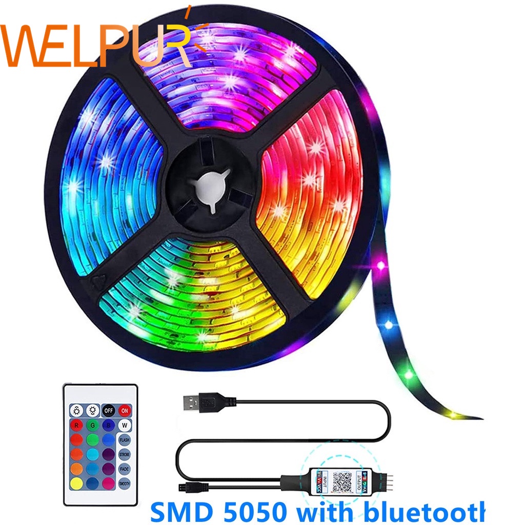 Đèn LED nền TV USB Smd 5050 Rgb có điều khiển từ xa bằng Bluetooth với nhiều loại tùy chọn 1m - 5m