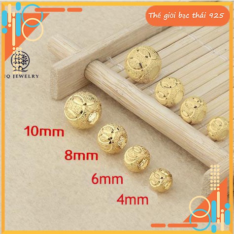 Charm bi bạc mạ vàng họa tiết - Charm bi phối vòng siêu rẻ
