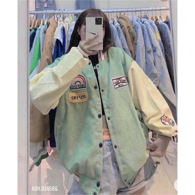 Áo bomber nhung, Áo khoác nhung tăm cầu vồng form rộng 60kg trở xuống phù hợp nam, nữ 3 màu hot nhất nă,m 2021 | BigBuy360 - bigbuy360.vn