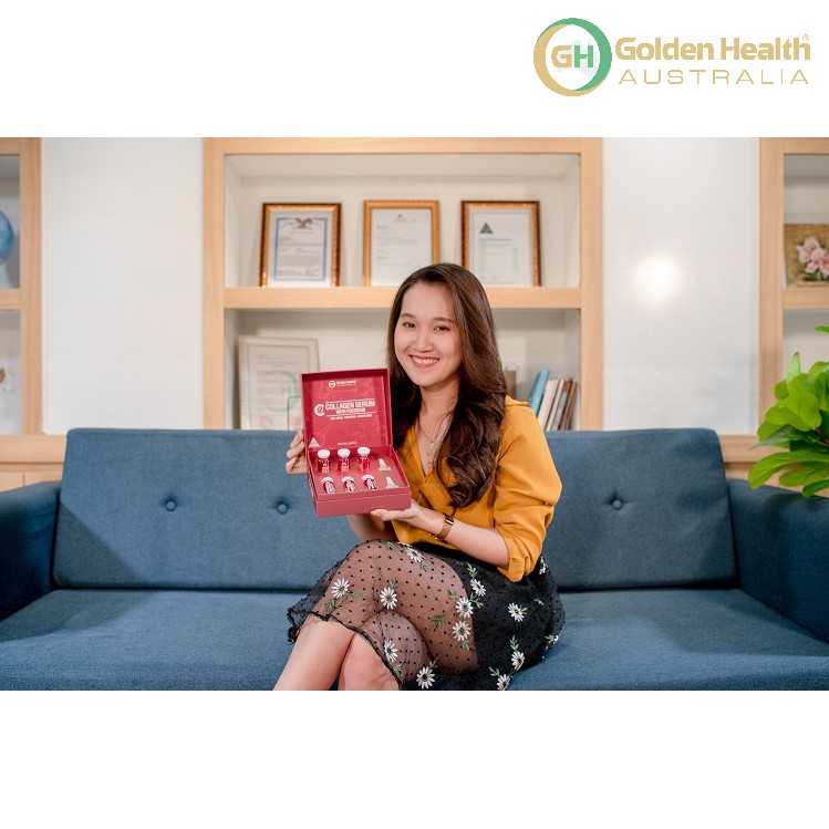 [GOLDEN HEALTH] Tinh chất collagen serum và tảo biển - Hộp 6 lọ