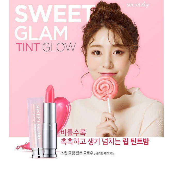 Son dưỡng môi có màu Secret Key Sweet Glam Tint Glow Chính hãng