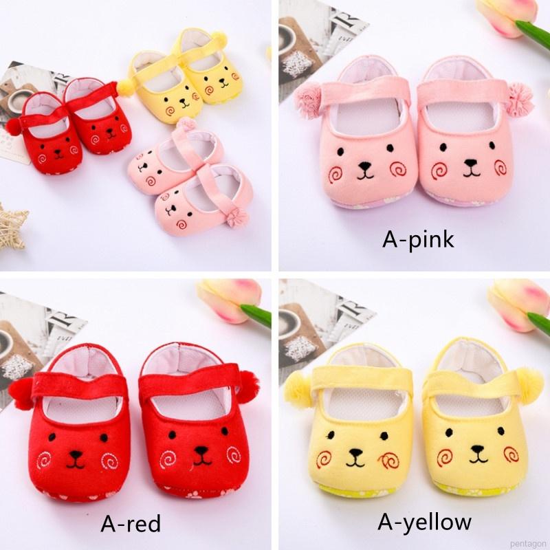 Giày cotton đế mềm chống trượt cho bé gái sơ sinh từ 0-18 tháng tuổi