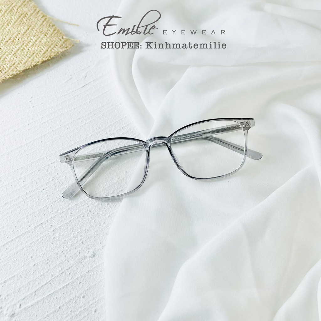 Gọng kính vuông nhựa dẻo nam nữ size nhỏ Emilie eyewear phụ kiện thời trang 8245