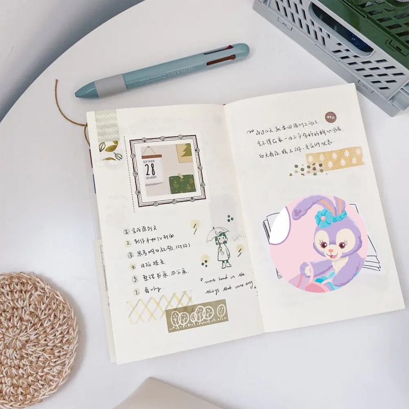 Cuộn 500 Hình Dán Hello Kitty / Kuromi / Cinnamon Trang Trí Quà Tặng Cho Bé