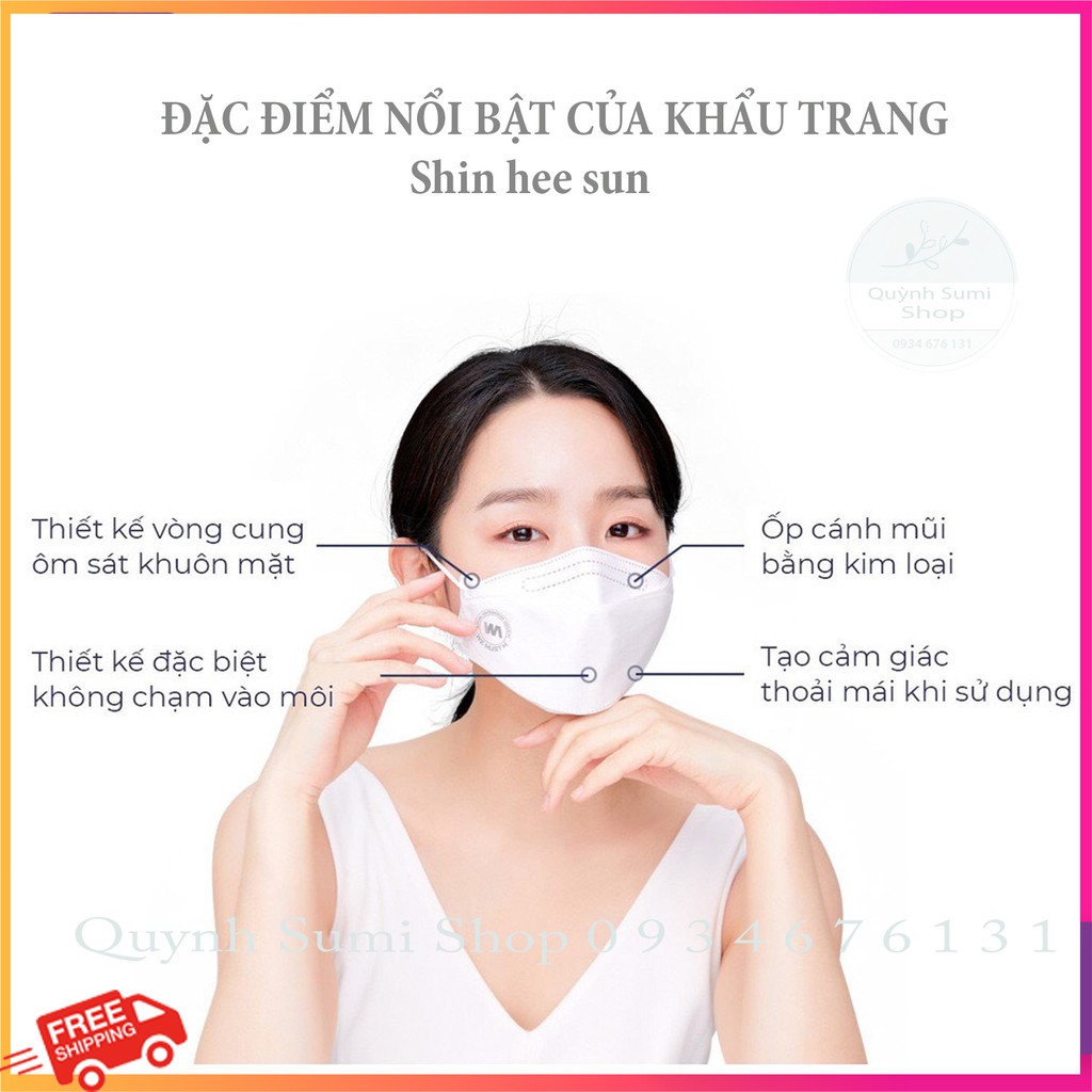 Khẩu trang 3D mask kf94 hàn quốc Shin hye sun màu trắng 1 túi 1 cái