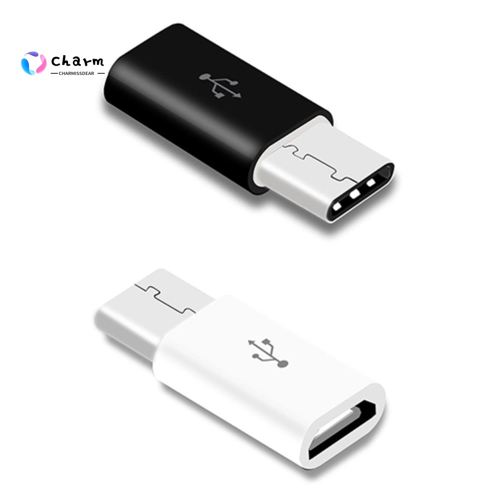 Set 2 Đầu Chuyển Đổi Dữ Liệu Micro Usb 2.0 5pin Sang Usb Type C 3.1