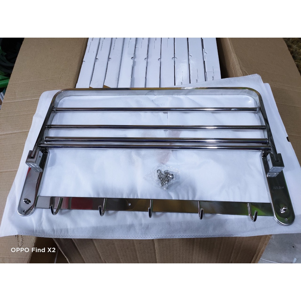 Máng Khăn Đa Năng Inox SUS 304 - Gập lên xuống