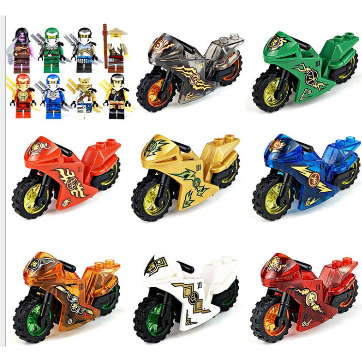 Set 8 nhân vật Lego Ninjago đi Xe Máy