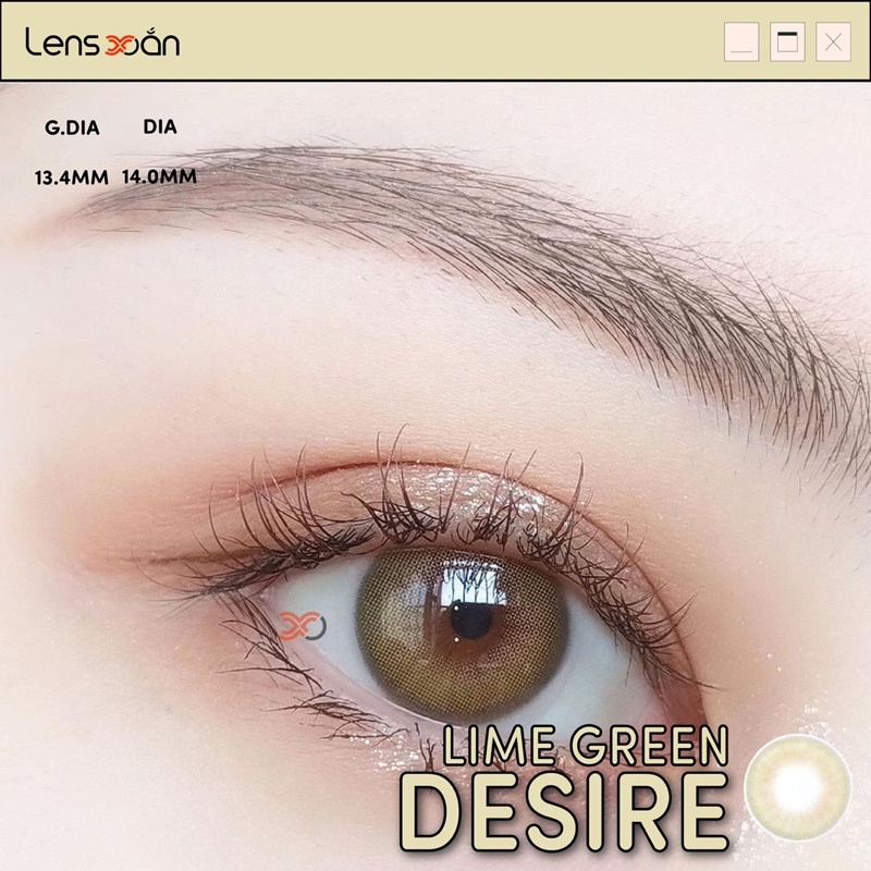 KÍNH ÁP TRÒNG DESIRE LIME GREEN CỦA IDOL LENS : LENS NÂU VÀNG CHANH | LENS XOẮN