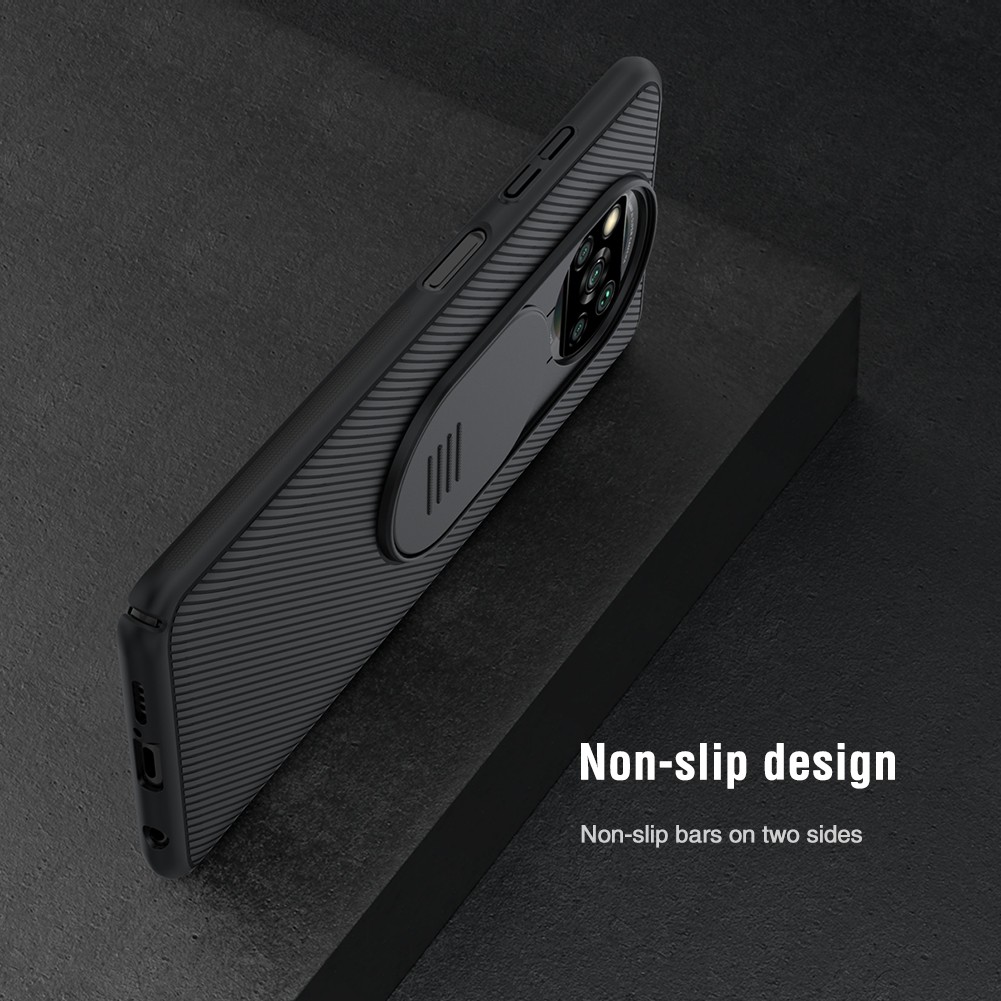 NILLKIN Camshield Trường hợp against 'Xiaomi poco x3 nfc / Poco X2 Scrub vỏ cứng with the Đen Trượt bóng gương