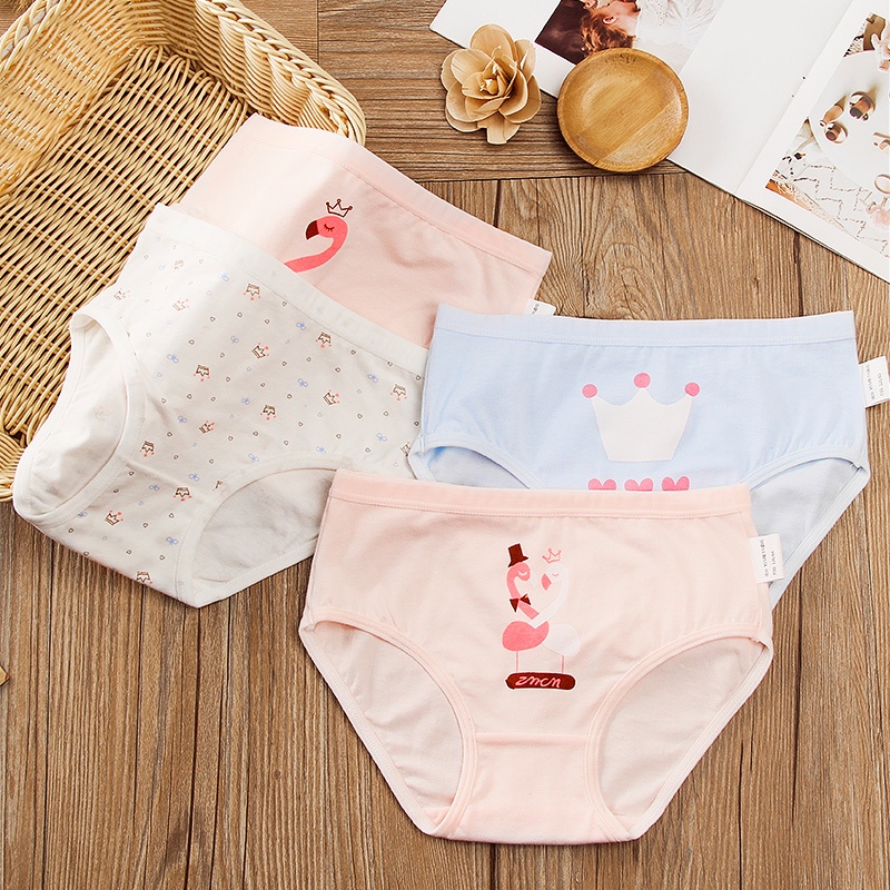 Quần Lót cotton Kẻ Sọc Thoáng Khí Không Kẹp Cho Bé Gái
