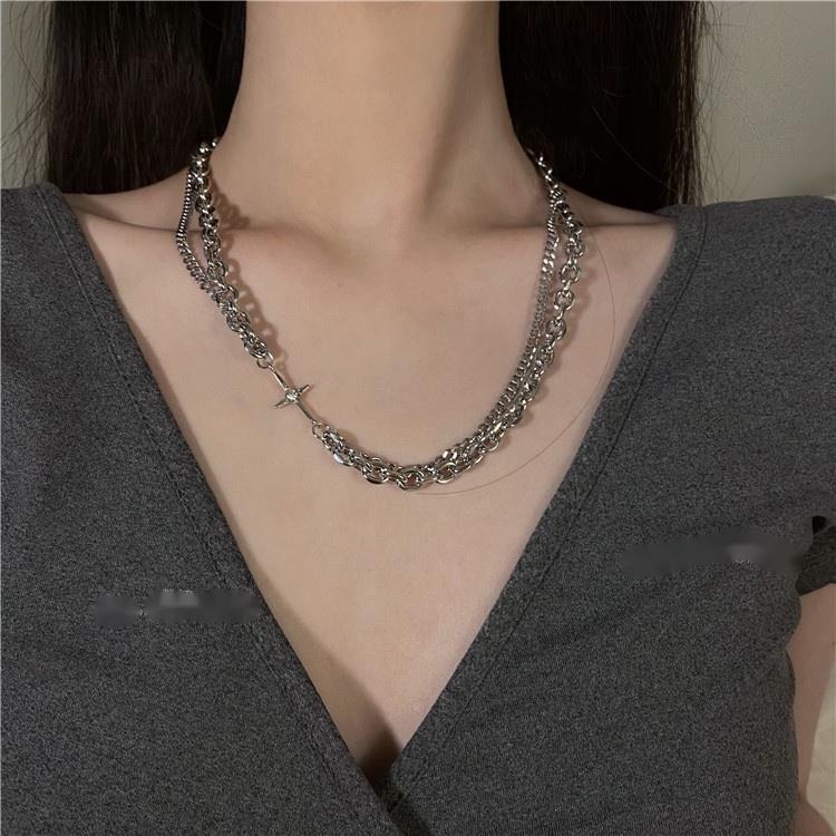 Vòng Cổ Dây Xích Nhiều Lớp Phong Cách Thời Trang Mới
