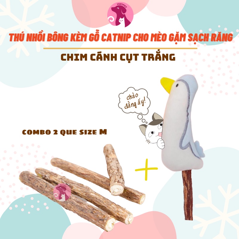 ❤️THÚ NHỒI BÔNG KÈM GỖ CATNIP CHO MÈO GẶM SẠCH RĂNG☯️