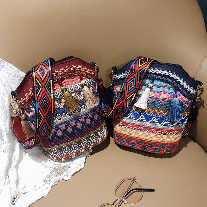 Túi Xách Đan Lát Phong Cách Bohemian Thời Trang Cho Nữ