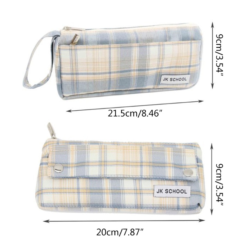 Túi Đựng Bút Bằng Vải Canvas 2 Lớp Sức Chứa Lớn Có Khóa Kéo Tiện Dụng