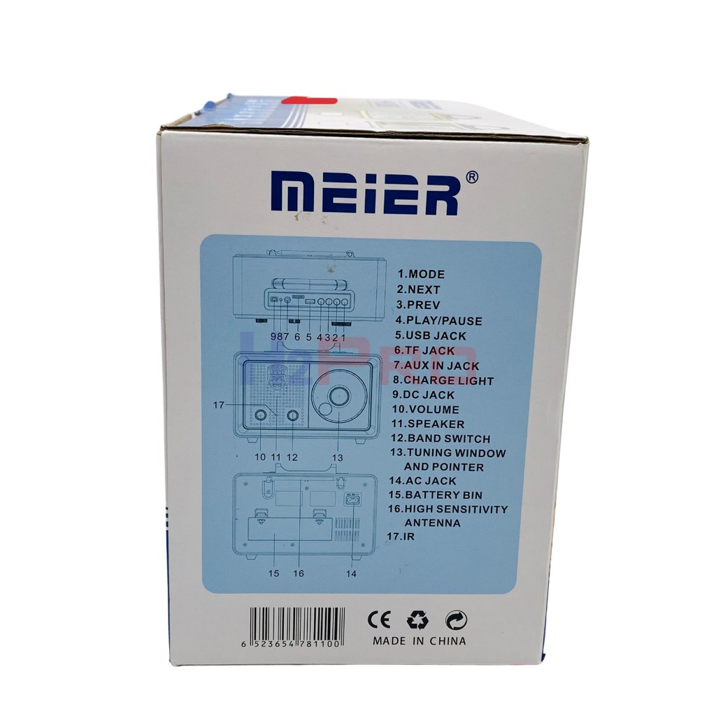 Đài radio cho người già, đài radio FM cổ điển Meier M-110BT FM/AM/SW,nghe nhạc MP3 loa Bluetooth/USB/Thẻ nhớ-H2pro Tech