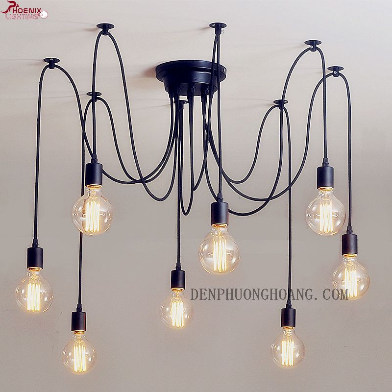 Đèn thả nhện trang trí 7đui - 10đui (Chưa gồm bóng)