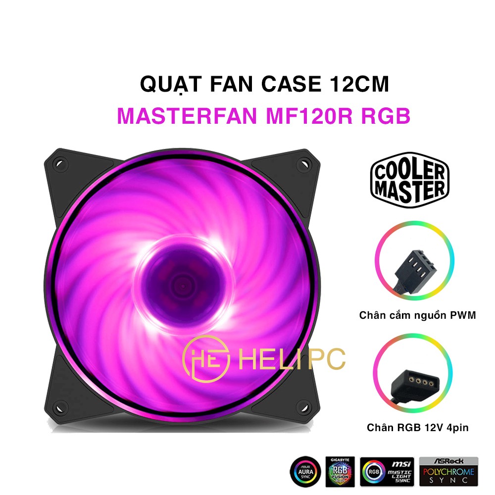 Quạt tản nhiệt case máy tính Cooler Master MasterFan MF120R RGB - Quạt Fan Case 12cm