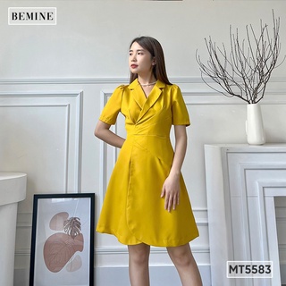 Đầm cổ vest eo xếp ly BEMINE MT5583
