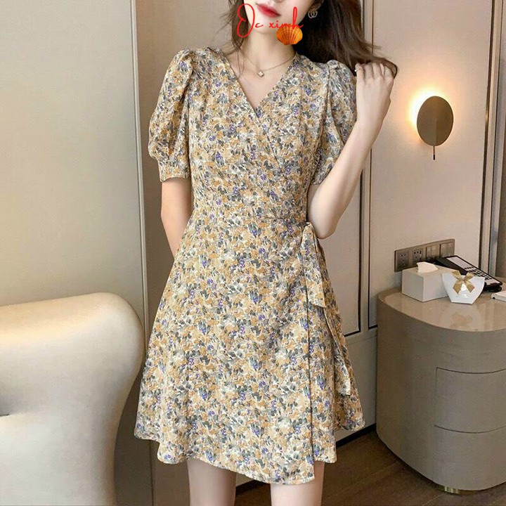 Đầm Hoa Nhí Đắp Tà Cổ V Duyên Dáng Nơi Công Sở | BigBuy360 - bigbuy360.vn