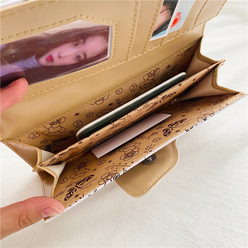 Ví đựng tiền họa tiết gấu/ chó hoạt hình thời trang dễ thương dành cho nữ