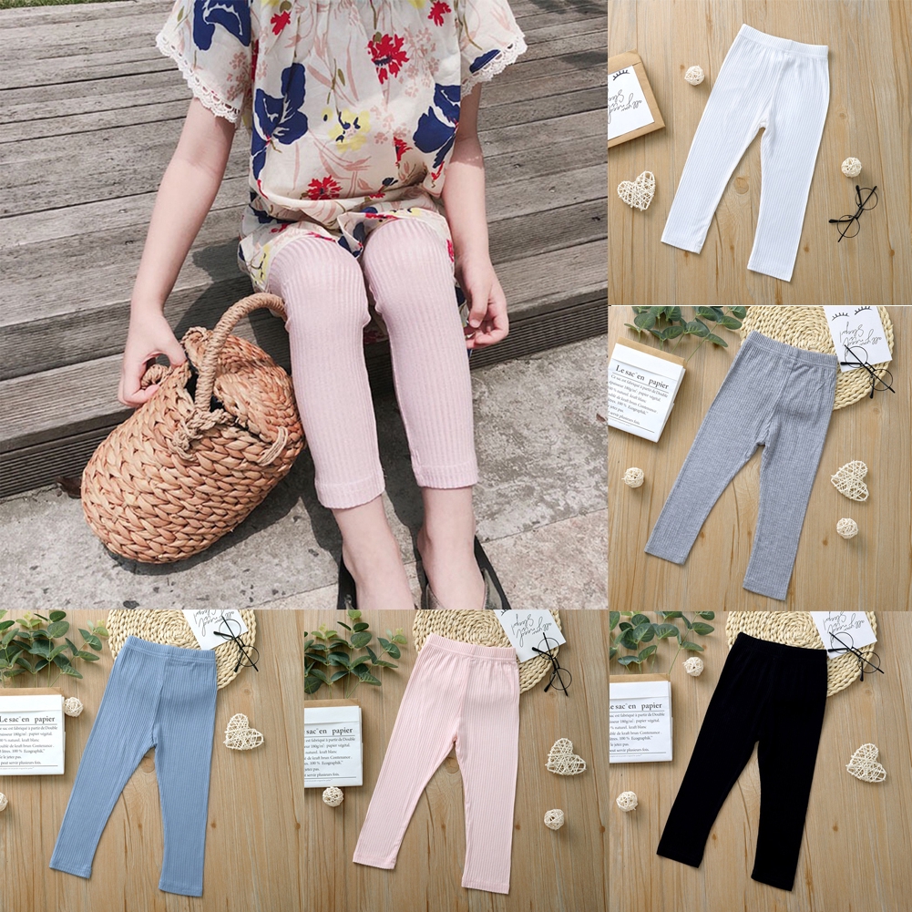 Quần Legging Cotton Dày Màu Trơn Cho Bé Gái