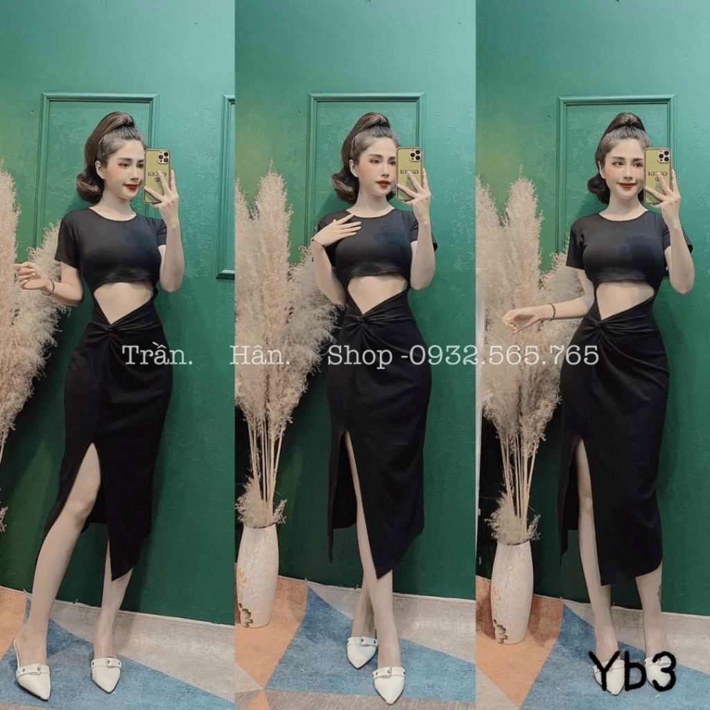 (MẪU MỚI) ĐẦM BODY KHOE EO XẺ ĐÙI TÔN DÁNG CỰC HOT PU HHP