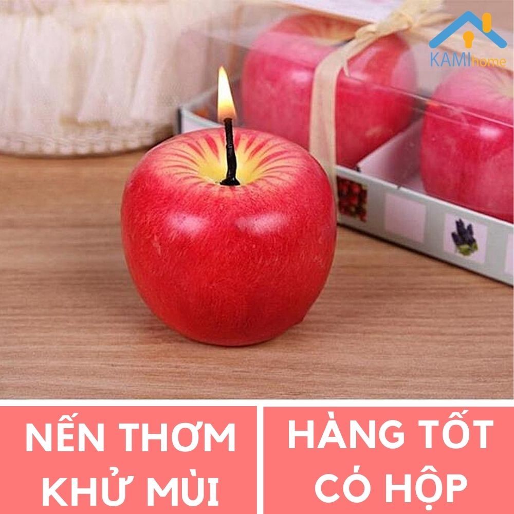 Nến thơm phòng hình quả táo khử mùi hôi và trang trí bàn ăn nhà bếp