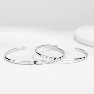 Kiềng bạc cặp đôi nam nữ vòng tay nữ bạc s925 mặt trăng mặt trời Cá jewelry KIENG10