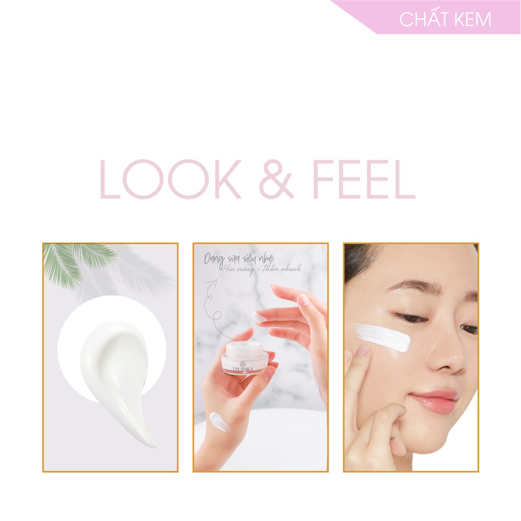 Kem face dưỡng trắng da mặt Truesky chiết xuất ngọc trai giúp làm trắng và chống lão hoá da mặt 10g -Whitening Face Crem