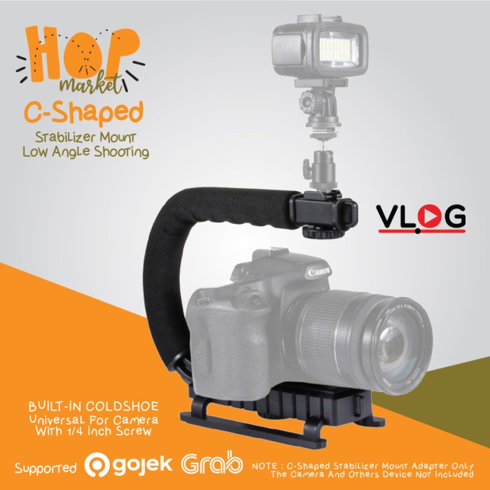 Tay cầm chống rung hình chữ c cho máy ảnh / dslr / action cam - ổn định | BigBuy360 - bigbuy360.vn