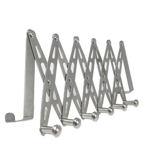 Móc treo cửa sau 6 móc xếp gọn, móc treo cửa nhà tắm, cửa tủ bằng thép không gỉ cao cấp, tiện lợi gọn gàng