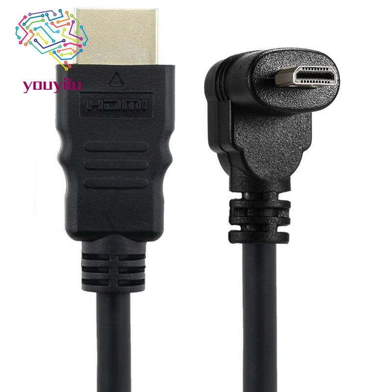 Dây cáp chuyển đổi Micro-Hdmi góc phải 90 độ sang phích cắm Hdmi Type-B dài 30cm