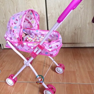 Đồ chơi xe đẩy búp bê cho bé cỡ đại ( búp bê biết khóc, biết nói)