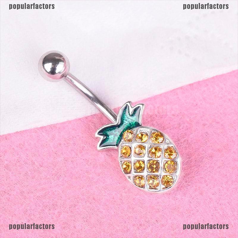 Khuyên Rốn Hình Quả Dứa Đính Đá Cá Tính