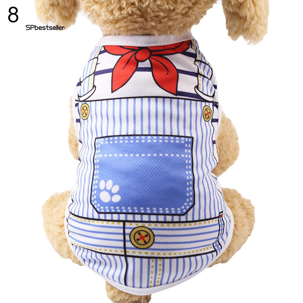 Áo ba lỗ kẻ sọc hợp thời trang cho thú cưng