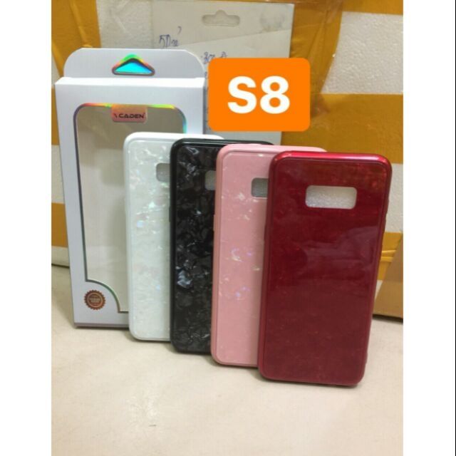 Ốp lưng Galaxy S8 mặt lưng kính 9h họa tiết vân đá sang trọng