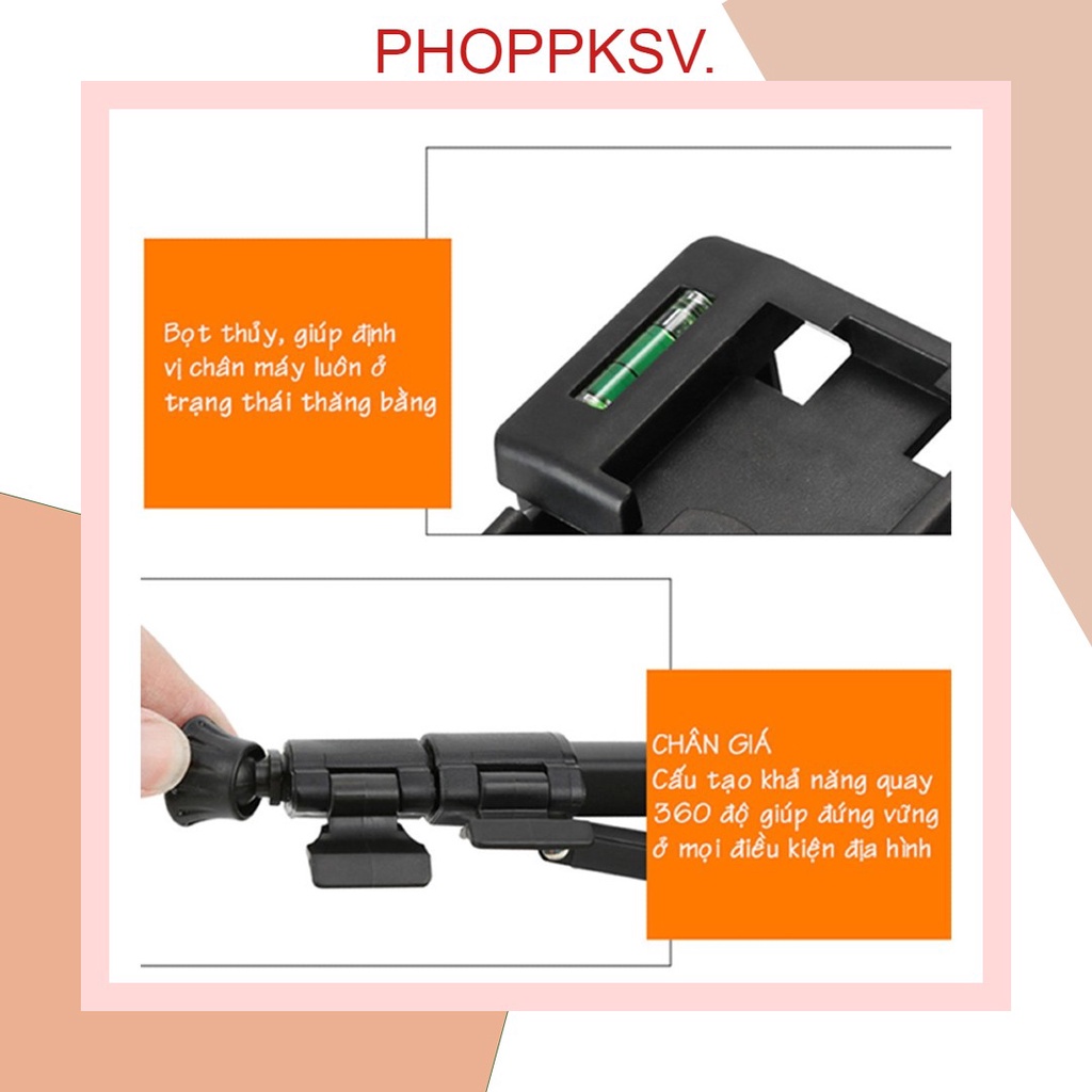Chân Giá Đỡ Điện Thoại, Máy Quay Tripod Yunfeng 3388 Cao Cấp Có Remote Chiều Cao Tối Đa 1m4 Chịu Lực 2.0 kg.