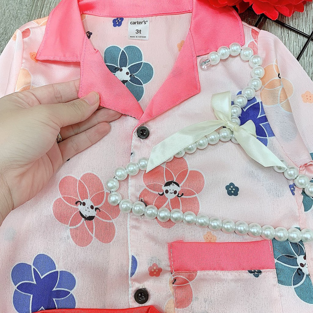 Bộ pijama hoa quả chất lụa hàn siêu đẹp cho bé trai bé gái - BPHQ