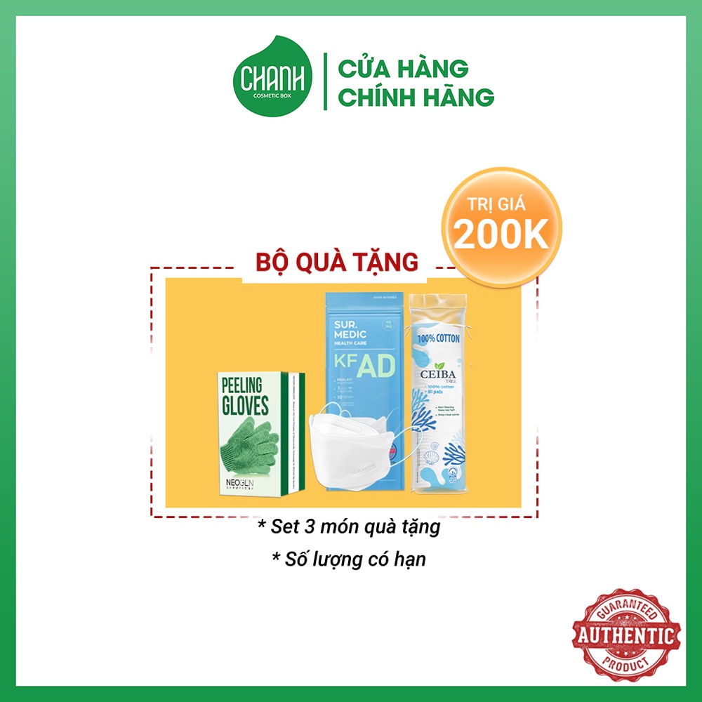 Bộ combo Bông Tẩy Trang Ceiba Cotton 80 Miếng+ Găng Tay Neogen Dermalogy+Khẩu Trang Nano KFAD