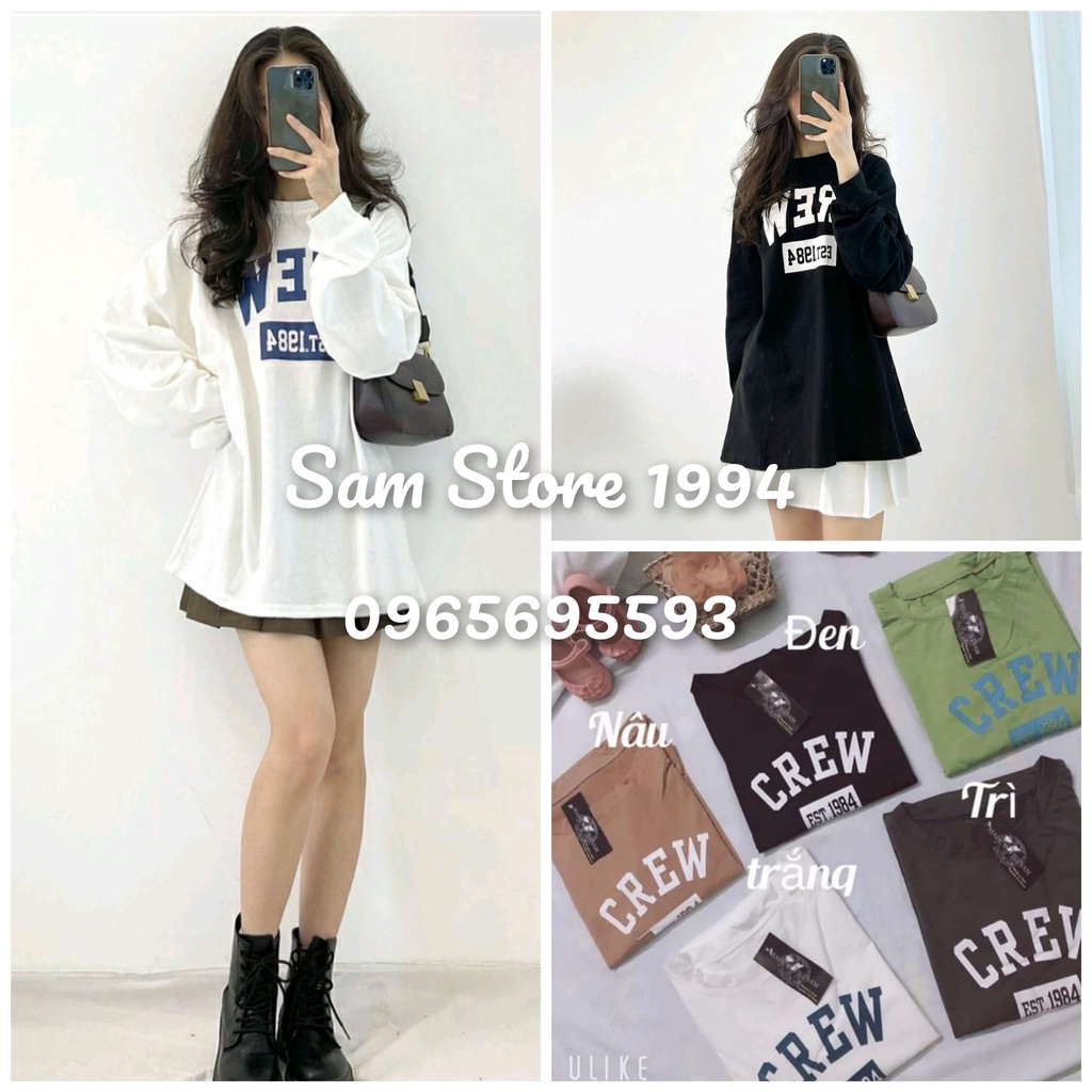 🍓Áo thun nữ dài tay Crew hot trend 🍒Áo thu đông ulzzang