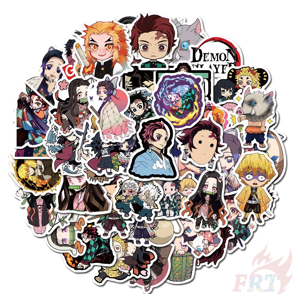 ❉ Demon Slayer: Kimetsu no Yaiba - Series 04 Stickers ❉ 50Pcs/Set Anime Mixed Luggage Laptop Skateboard Doodle Stickers