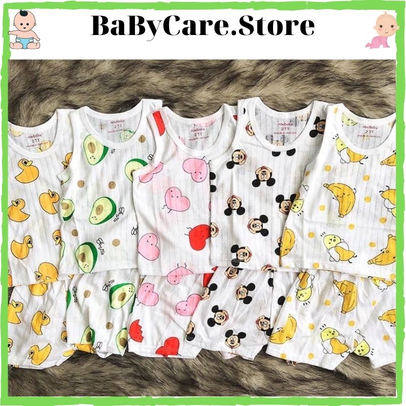 Sale!! Bộ sát nách cho bé Chuẩn cotton giấy BA LỖ mềm mịn, thoáng mát.