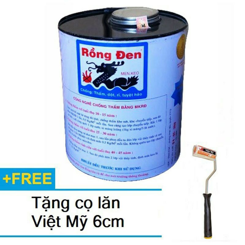 CHỐNG THẤM RỒNG ĐEN 2KG TẶNG KÈM CỌ LĂN