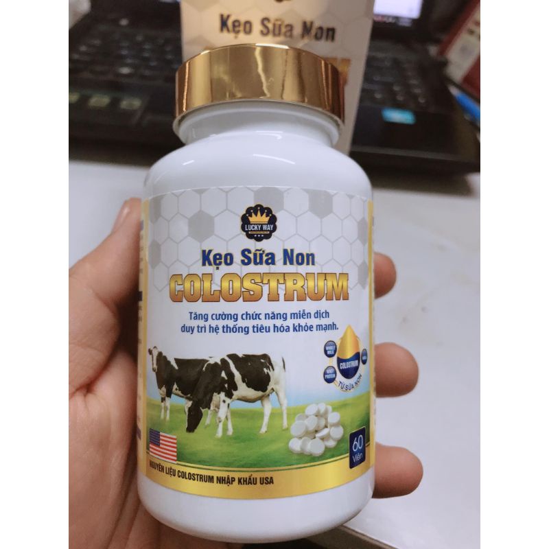 Kẹo sữa non COLOSTRUM LuCKY WAY hộp 60viên tăng đề kháng, phát triển chiều cao