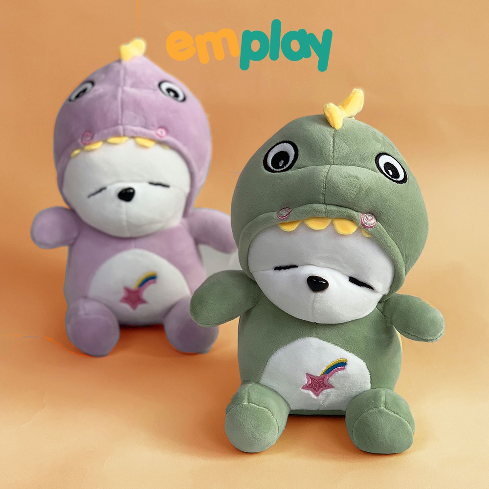 Gấu bông chó ngồi ngủ cao cấp Emplay, thú nhồi bông siêu cute, chất liệu nhung co dãn 4 chiều, mềm mịn và an toàn