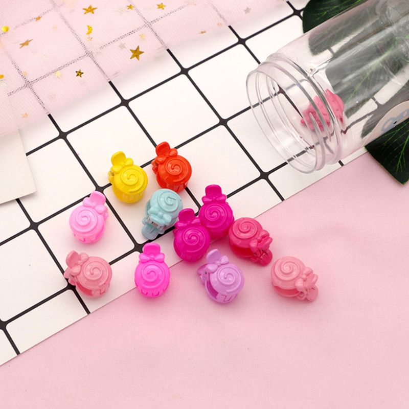 [seve *] Kẹp Tóc Móng Vuốt Bằng Nhựa Hình Hoa / Thỏ Mini Dễ Thương Cho Bé Gái